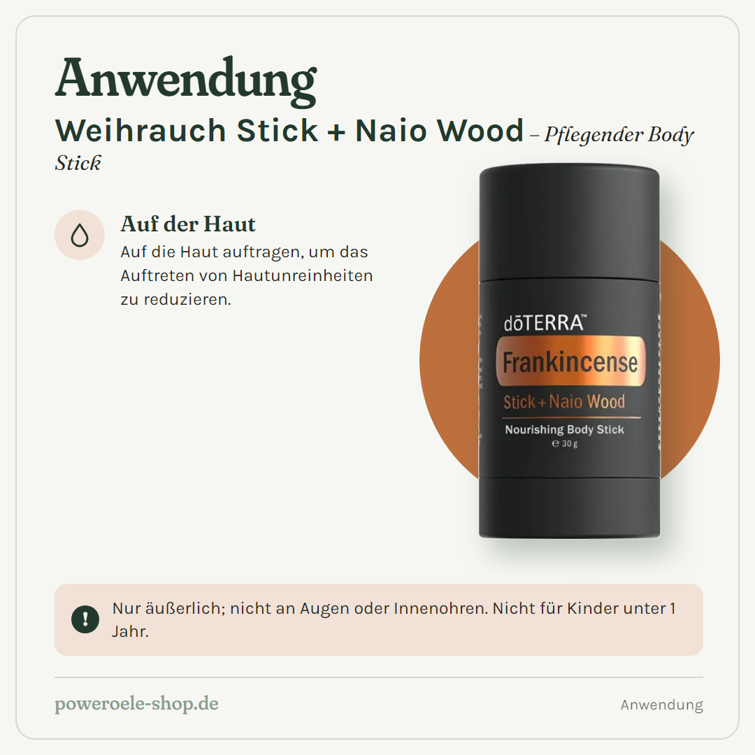 Frankincense Stick + Naio Wood - Anwendung