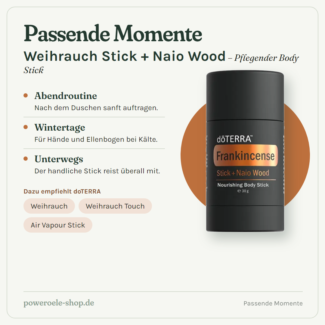 Frankincense Stick + Naio Wood - Passende Momente