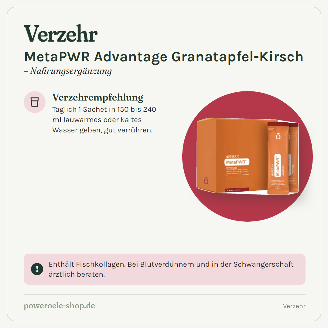MetaPWR™ Advantage – Granatapfel-Kirsch-Aroma - Verzehr