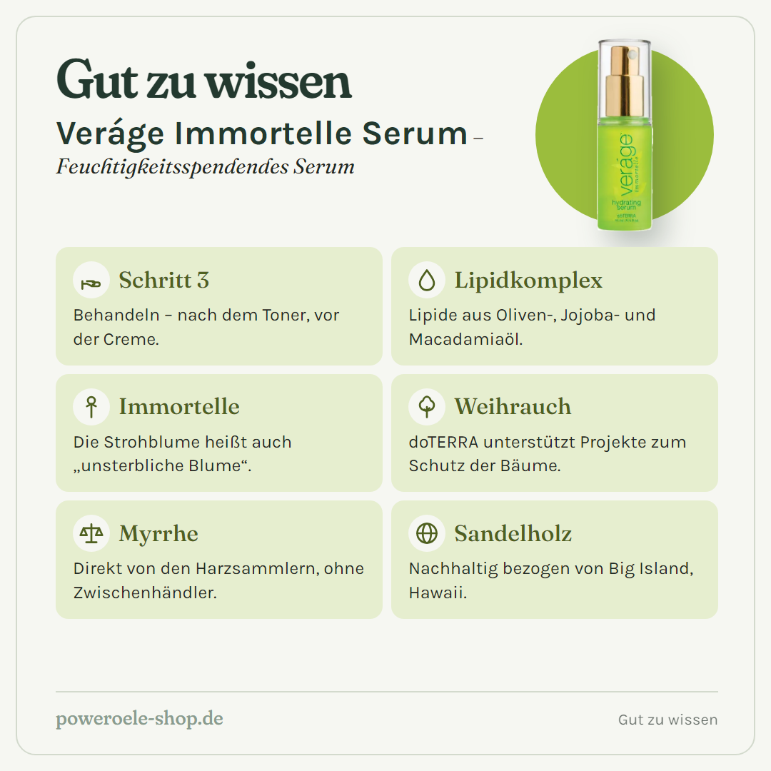 Veráge Immortelle Feuchtigkeitsspendendes Serum - Gut zu wissen