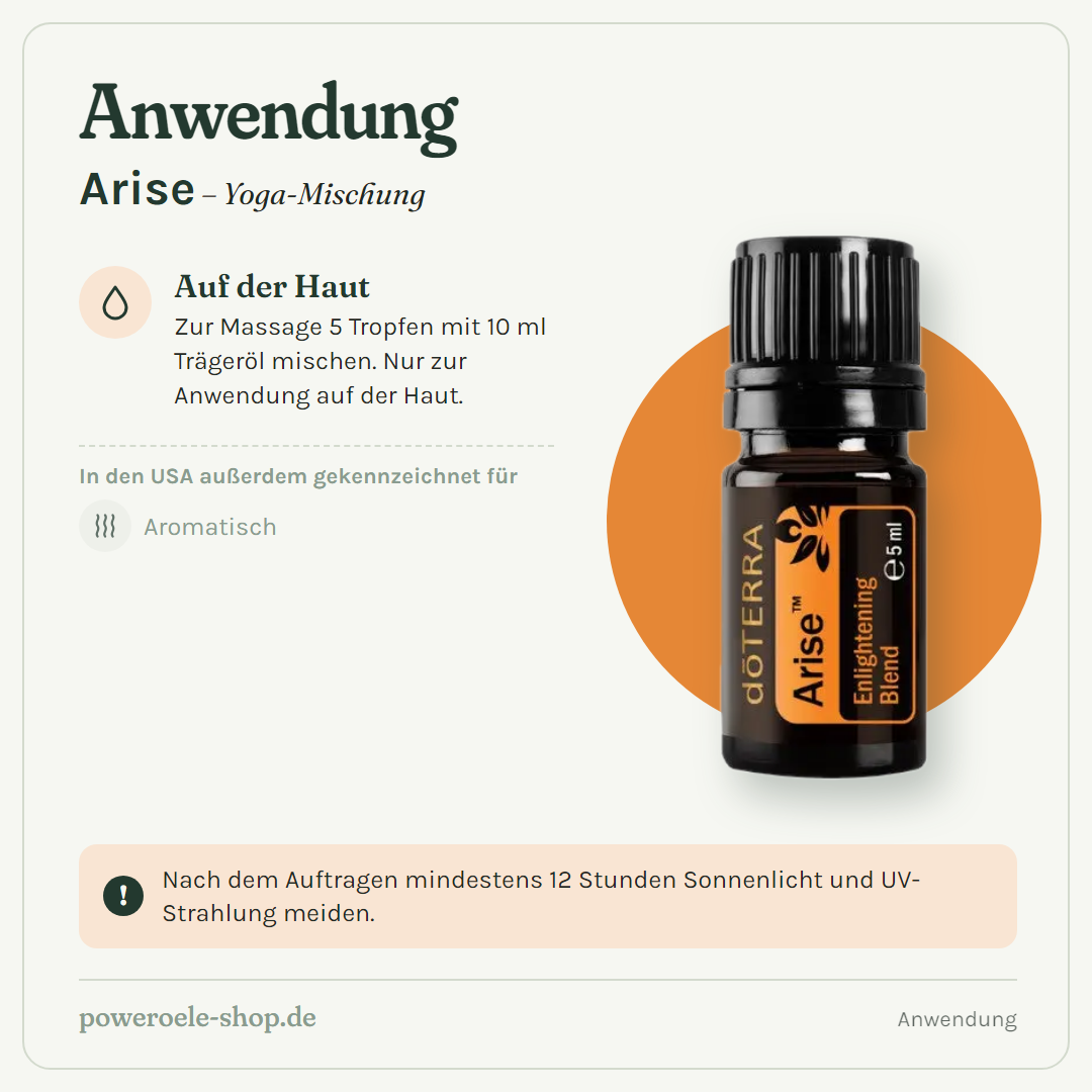 doTERRA Arise - Erleuchtende Mischung - Anwendung