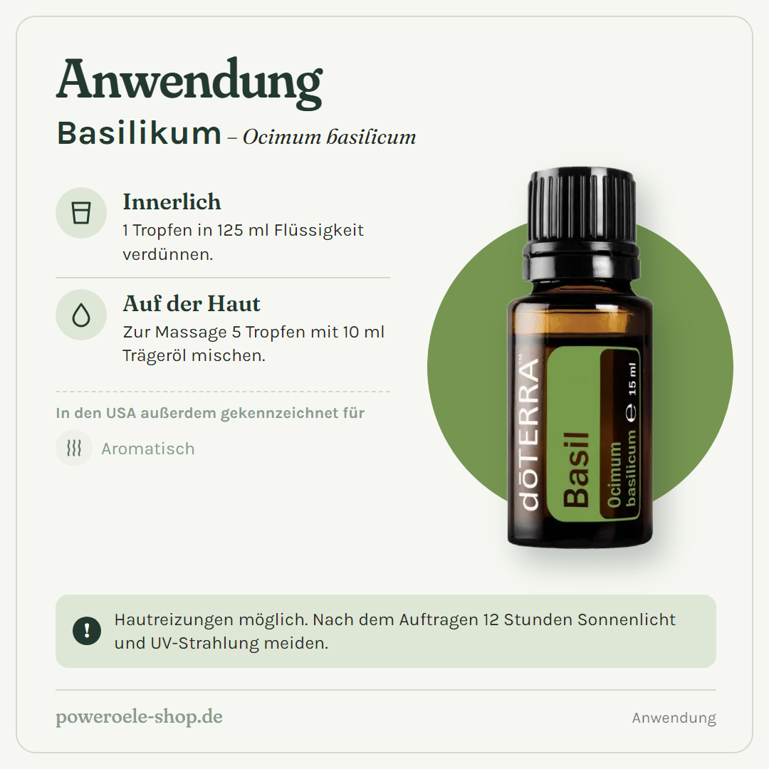 doTERRA Basil Basilikum - Anwendung