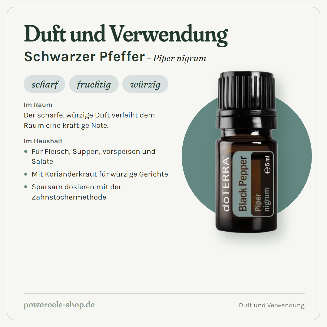 doTERRA Black Pepper (schwarzer Pfeffer) - Duft und Verwendung