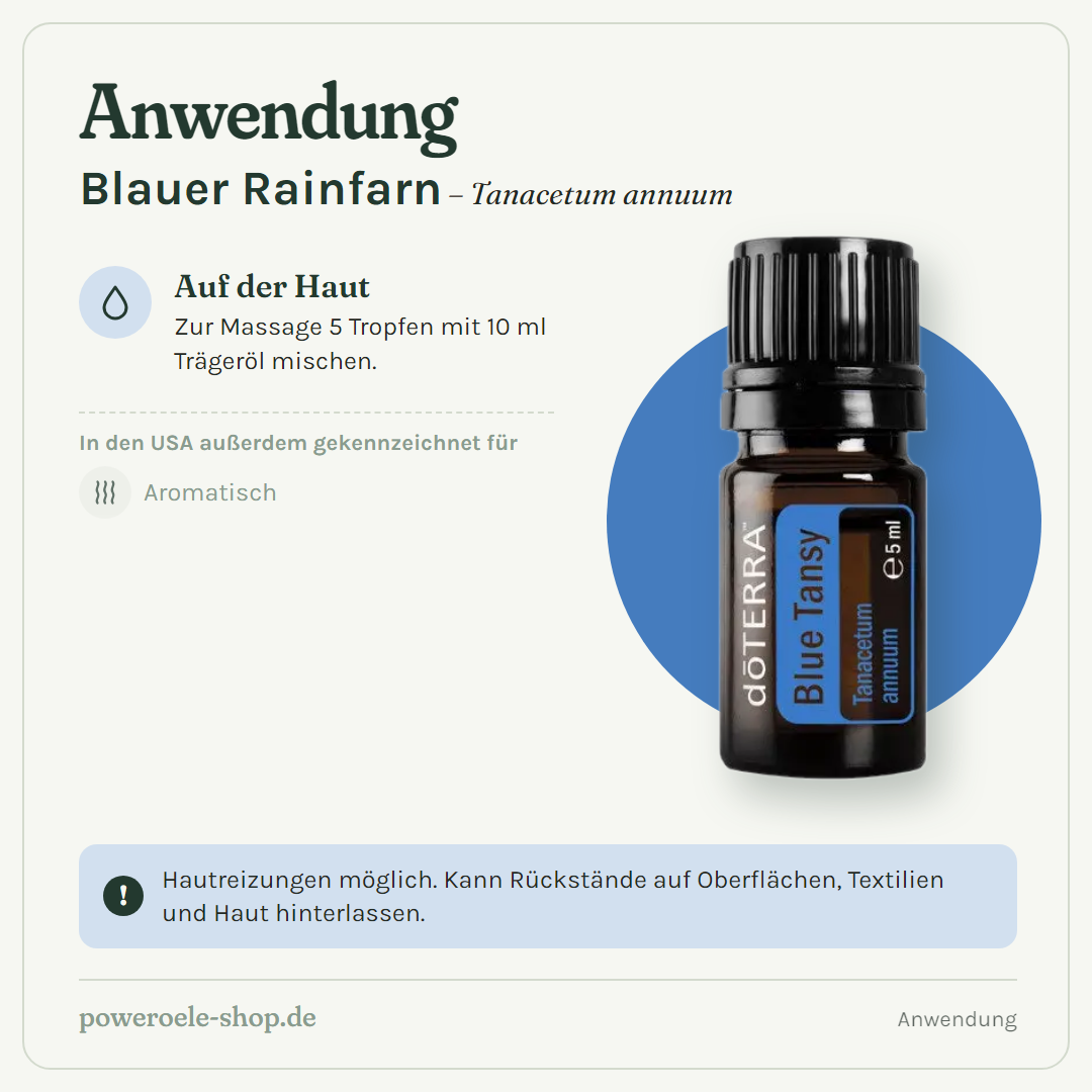 doTERRA Blue Tansy (Blauer Rainfarn) - Anwendung