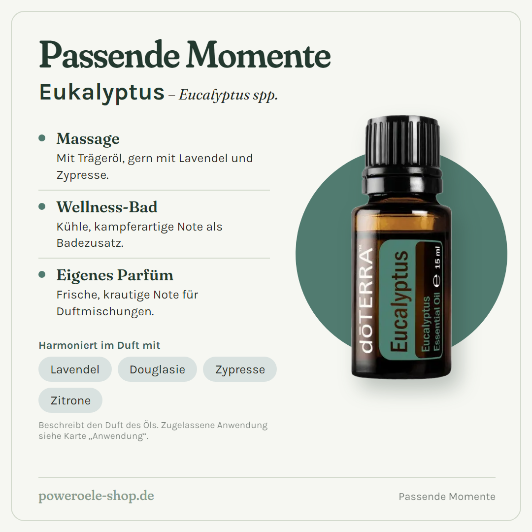 doTERRA Eucalyptus (Eukalyptus) - Passende Momente