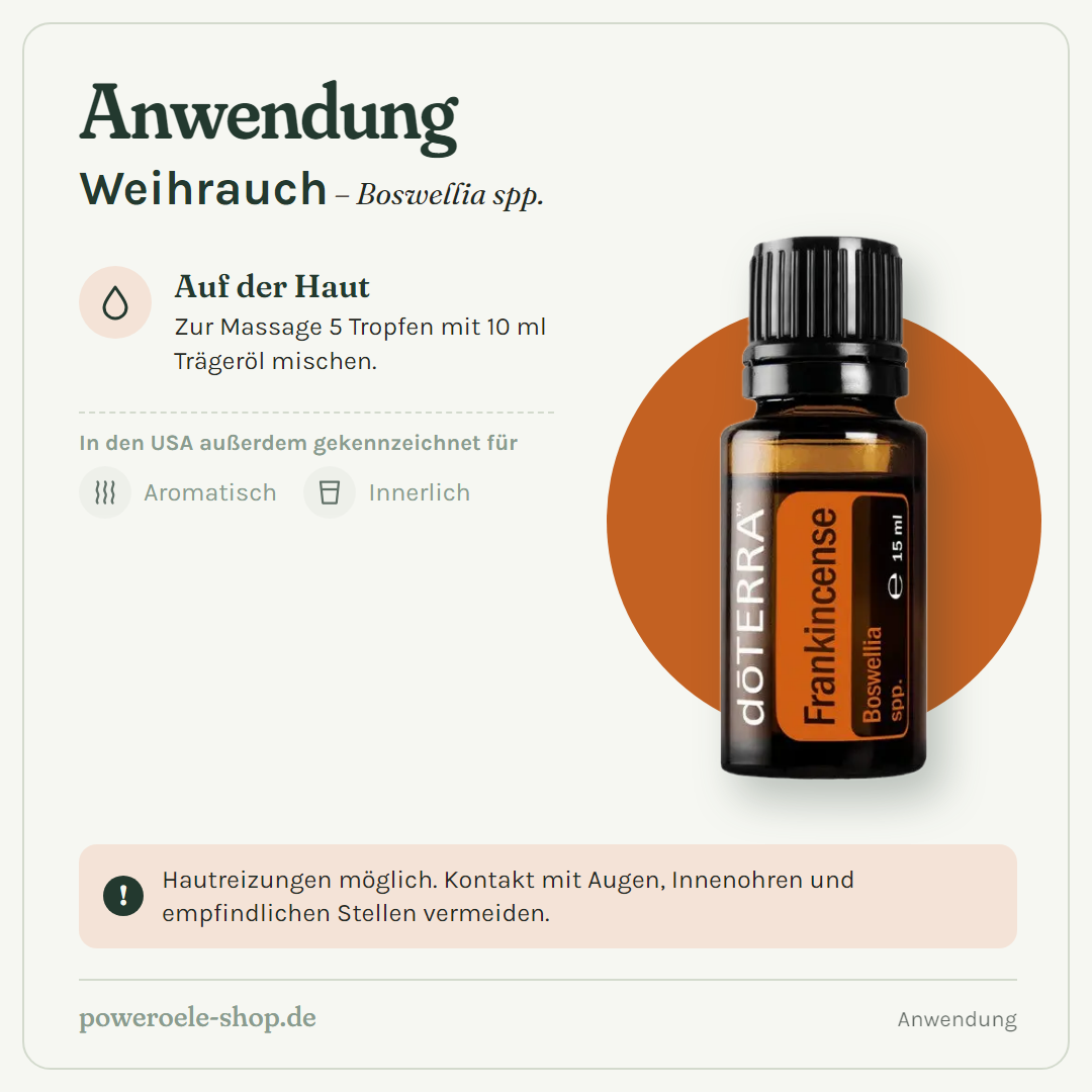 doTERRA Frankincense (Weihrauch) - Anwendung