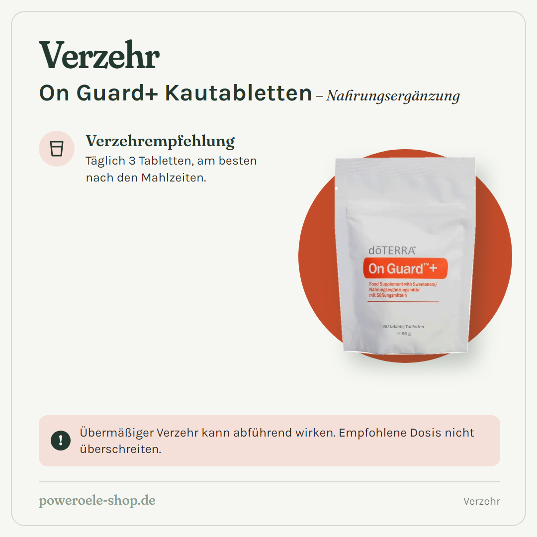 doTERRA On Guard Kautabletten - Verzehr