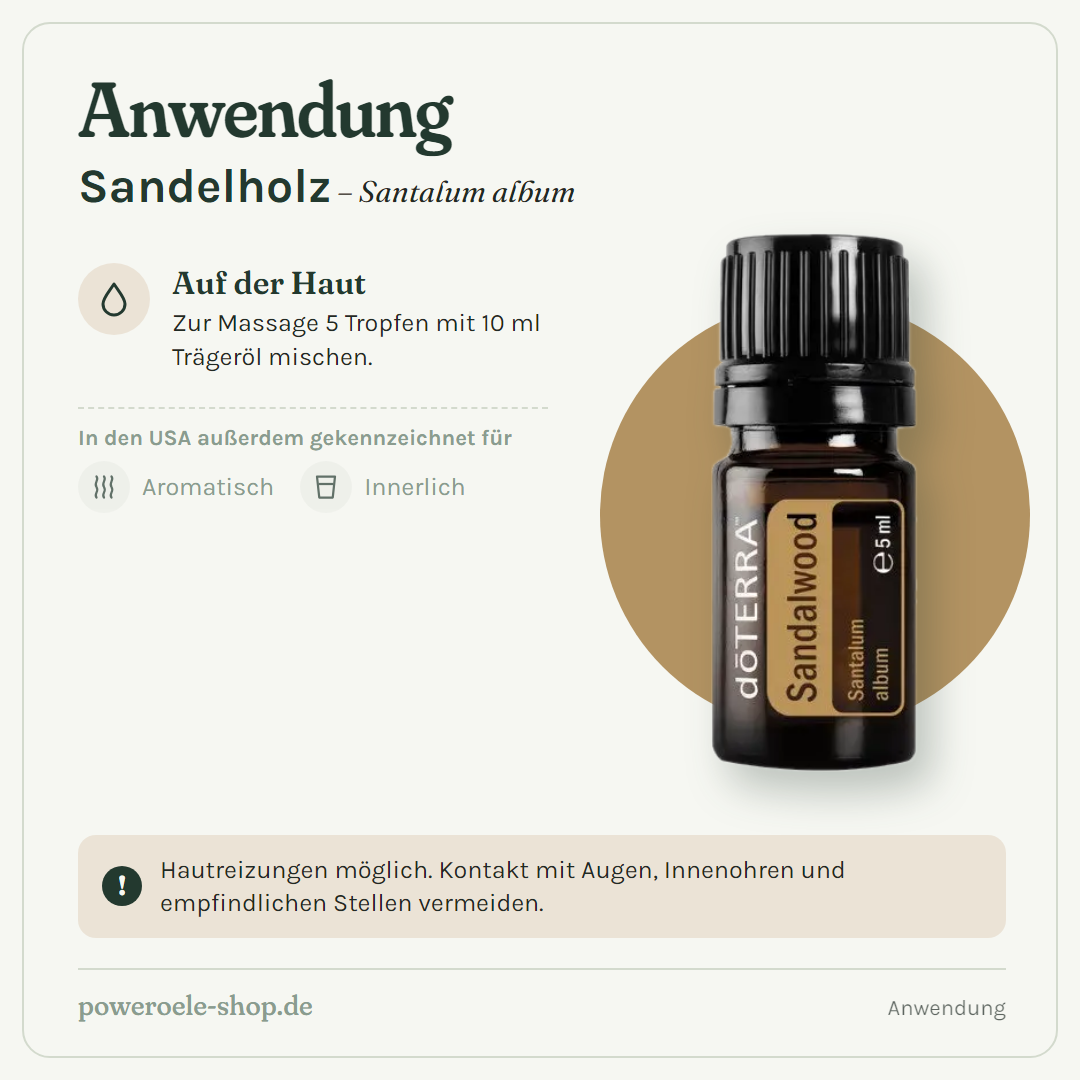 doTERRA Sandalwood - Anwendung