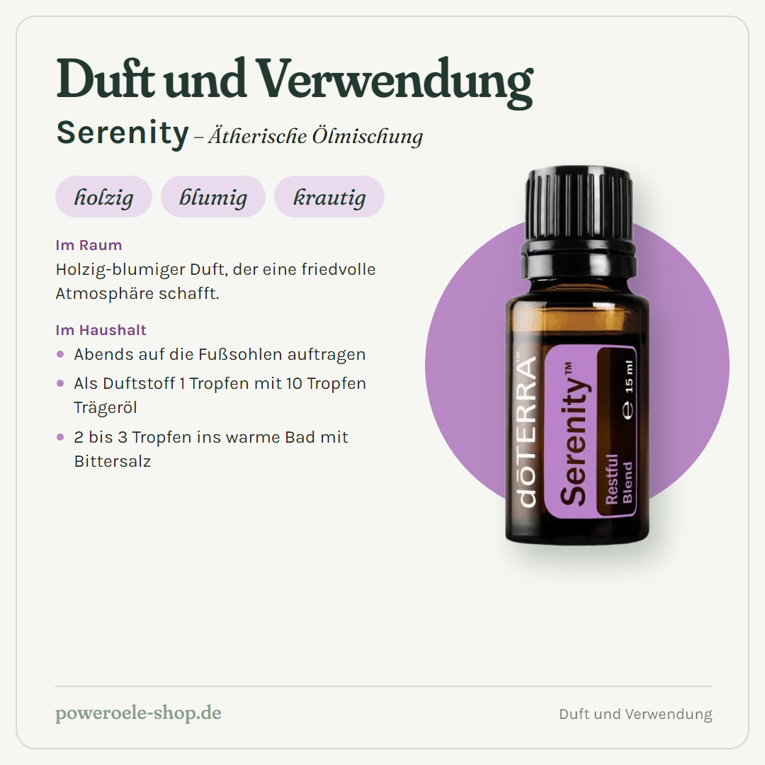 doTERRA Serenity - Erholungsmischung - Duft und Verwendung