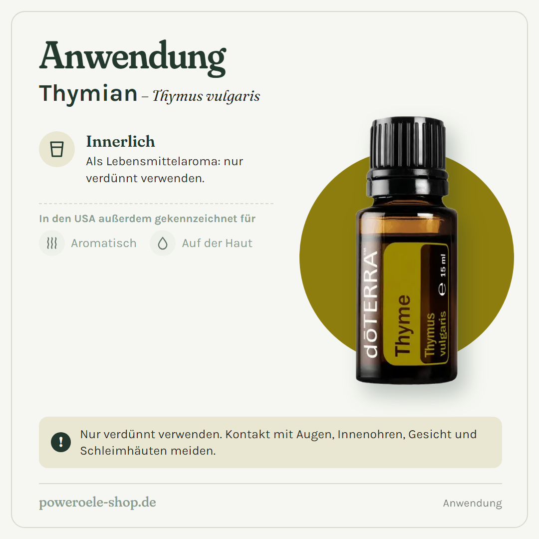 doTERRA Thymian (Thyme) - Anwendung