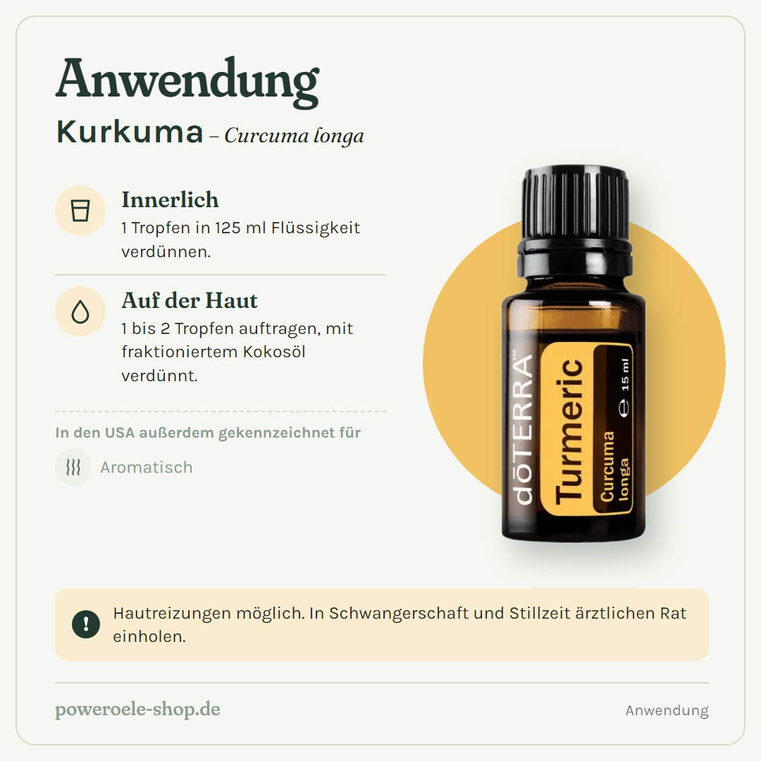 doTERRA Turmeric (Kurkuma) - Anwendung