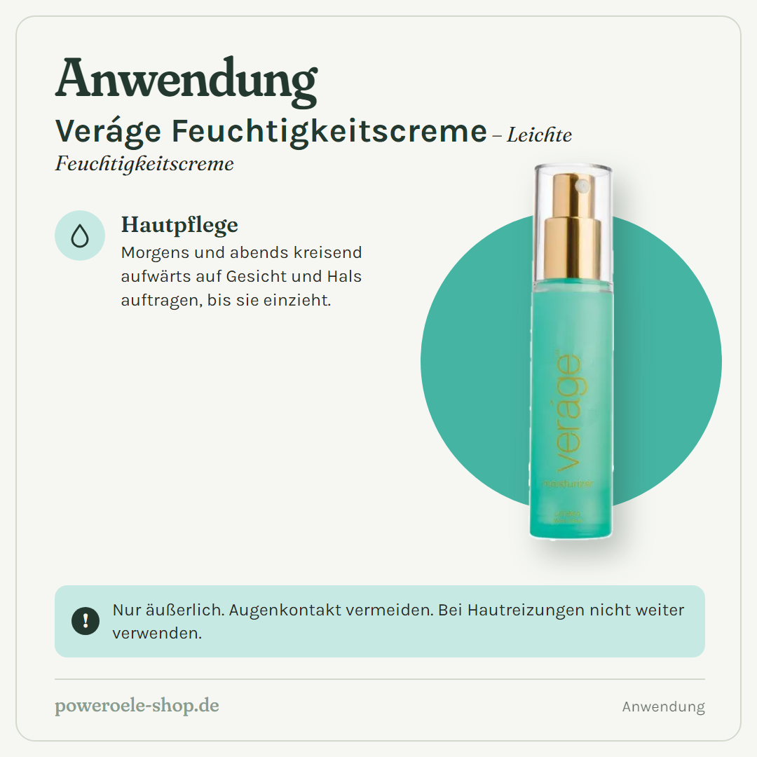 doTERRA Veráge Feuchtigkeitscreme - Anwendung