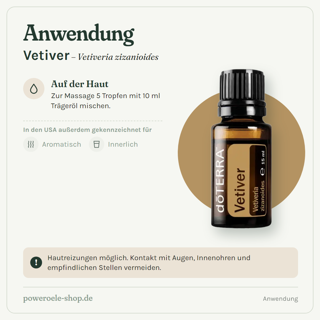doTERRA Vetiver - Anwendung