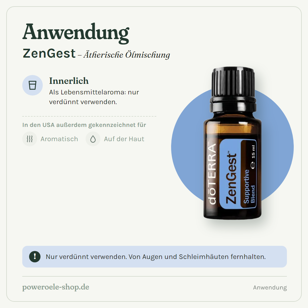 doTERRA Zengest - Unterstützende Mischung - Anwendung
