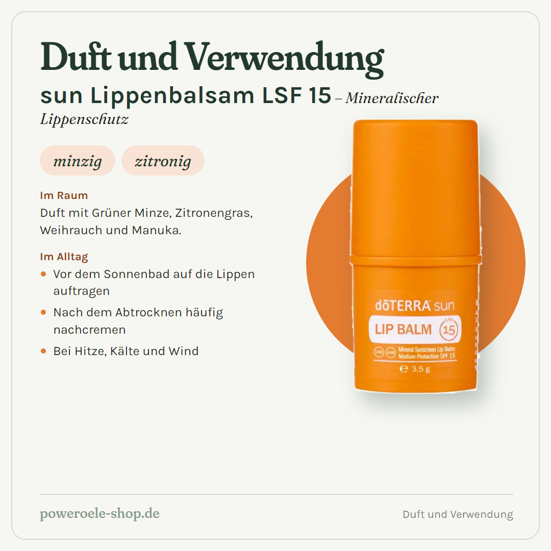 doTERRA sun Lippenbalsam - Duft und Verwendung