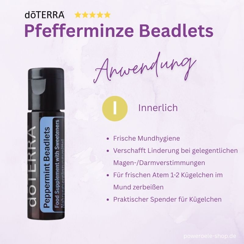 doTERRA Pfefferminze Kügelchen Anwendung